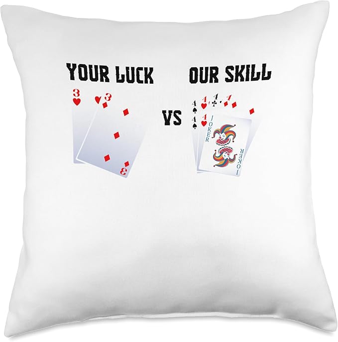 Canasta Player Score Sheets Card Holder Shuffler Canasta Throw Pillow
