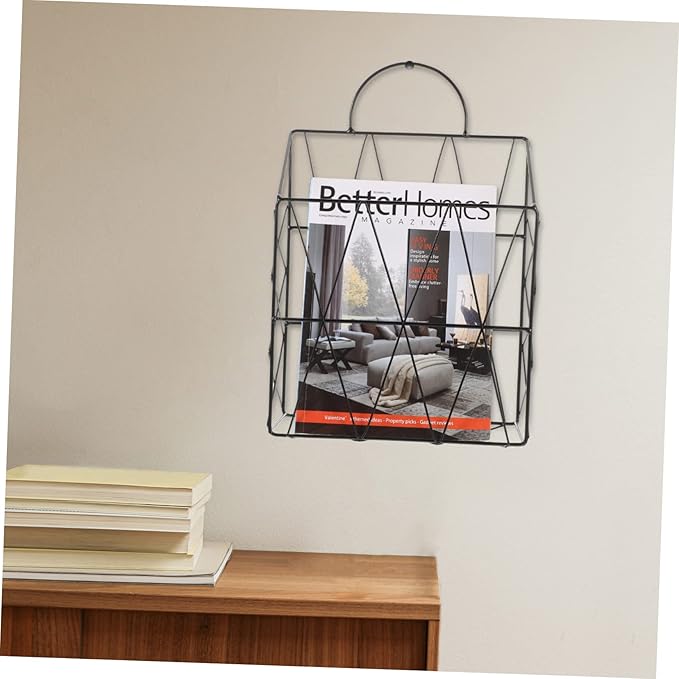 Hanging Wall Files Magazine Holder Decorative Wire Mounted Storage Baskets for Organizing Magazines Books Newspapers Office Home Bedroom Living Room