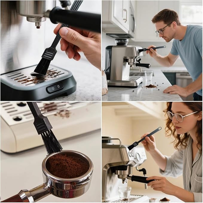 3 Pcs Coffee Grinder Cleaning Brush Black Coffee Machine Brush Espresso Grinde Cleaning Tools for Barista Home Kitchen