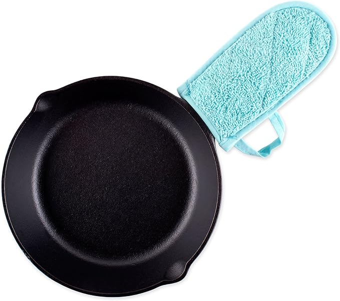 DII Basic Terry Collection Quilted 100% Cotton, Pan Handle, Aqua, 3 Piece
