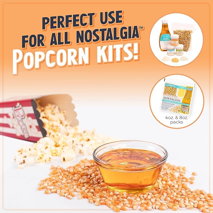 Nostalgia Non Stick Stirring Popcorn Maker for 24 Cups of Theatre Style Popcorn with Hot Oil - Dual-Use Lid & Serving Bowl - Quick Heat Technology & Cool Touch Handles - Ez Store - Stainless Steel