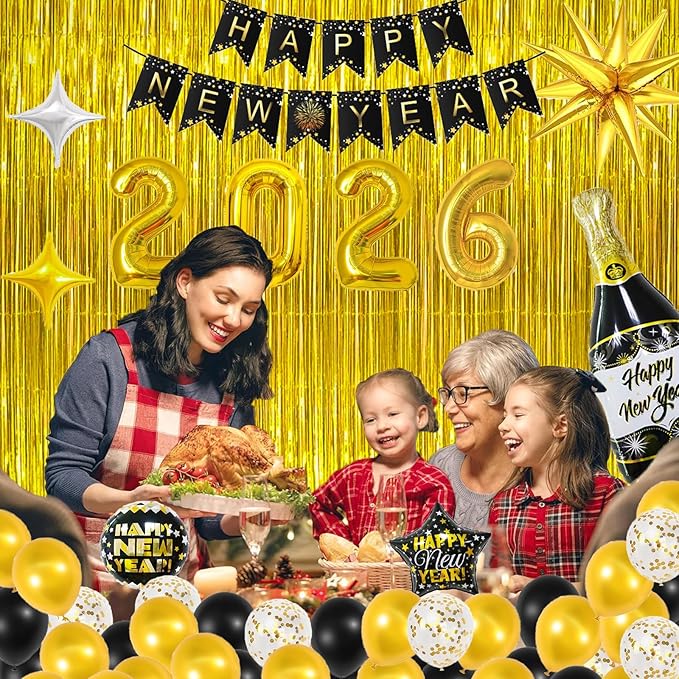 Balloon Decorations Party Supplies 2026 DIY Gold Foil Party Backdrop Kit NYE Decorations for party decorations designed