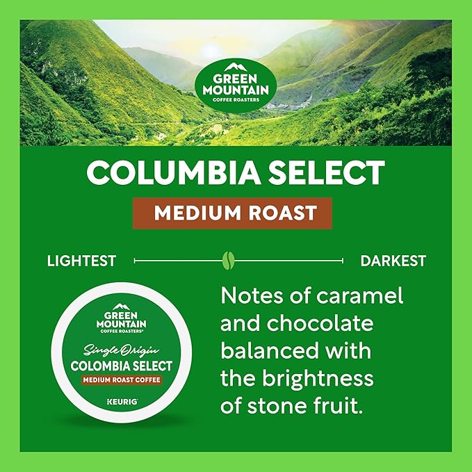 Green Mountain Coffee Roasters Colombia Select, Single-Serve Keurig K-Cup Pods, Medium Roast Coffee Pods, 96 Count