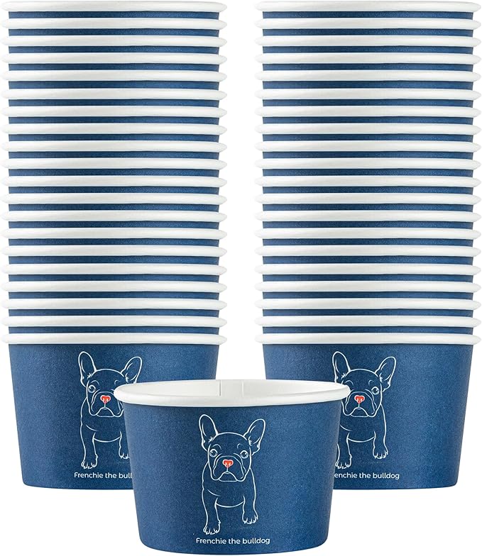 Coppetta 4-Ounce Dessert Cups, 50 Disposable Ice Cream Cups - Lids Sold Separately, Heavy-Duty, Frenchie Paper Frozen Yogurt Bowls, For Hot And Cold Foods - Restaurantware