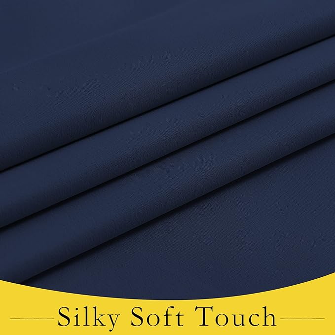NICETOWN Navy Privacy Blackout French Door Curtains Privacy, 26 x 80 inch Window Curtains for Glass Sliding Door, Thermal Insulated Tie Up Shades Window Curtains for Bedroom, 1 Panel