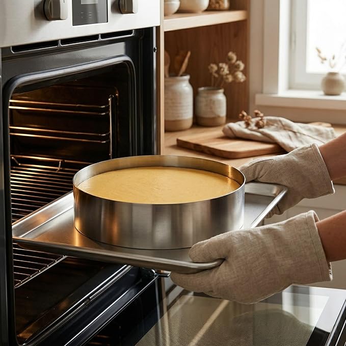 Restaurantware 10 x 2.4 Inch Baking Ring 1 Round Cake Ring - Oven-Ready Freezable Stainless Steel Ring Mold Dishwashable For Cooking Or Baking