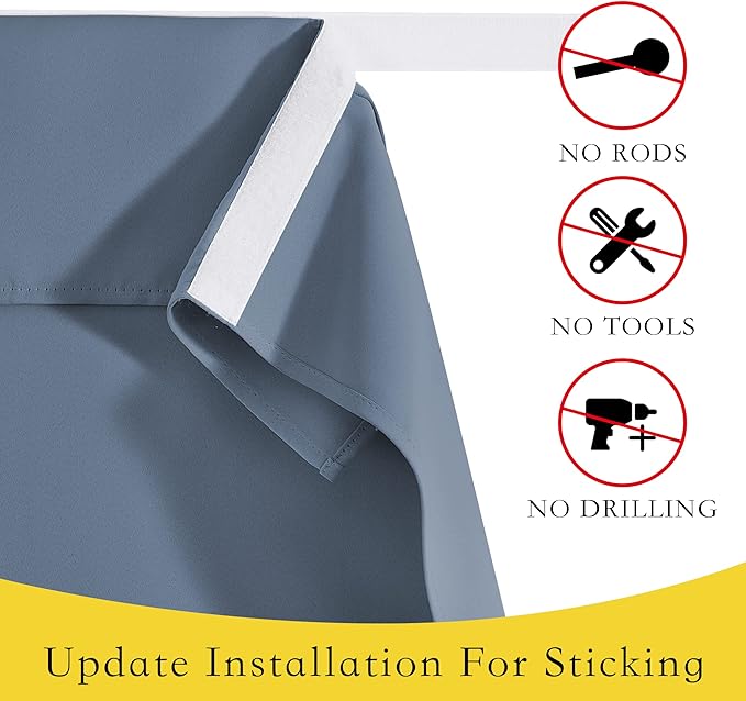 NICETOWN Blackout Sidelight Curtains for Front Back Door, Side Door Window Curtains and Small Window, Thermal Insulated Covering, 1 Panel, W12 X L40 Inch Long, Stone Blue