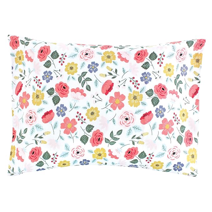 Hudson Baby Unisex Baby Cotton Toddler Pillow Case, Modern Botanical, One Size