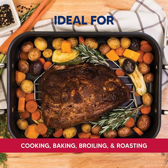HIC Kitchen Roasting Octagonal Baking Rack, Chrome-Plated Steel Wire, Fits Oval And Smaller Roasting Pans, 9.5 x 6.125 x 0.5-Inches