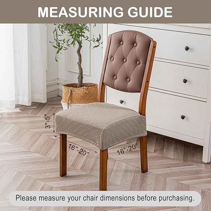Genina Waterproof Seat Covers for Chairs Seat Covers for Dining Room Chair Slipcovers Kitchen Chair Covers Dining Chair Covers
