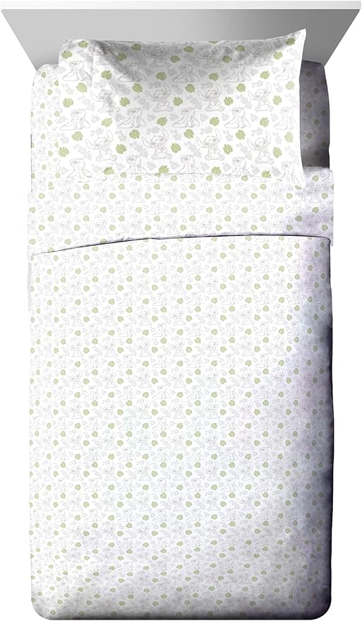 Jay Franco Disney Lilo and Stitch Twin Size Comforter Set - 5 Piece Bedding Includes Sheet Set & Pillow Covers - Super Soft Cozy Bedding