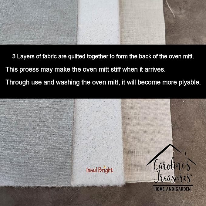 Caroline's Treasures SS8627OVMT Golden Retriever Oven Mitt Heat Resistant Thick Oven Mitt for Hot Pans and Oven, Kitchen Mitt Protect Hands, Cooking Baking Glove