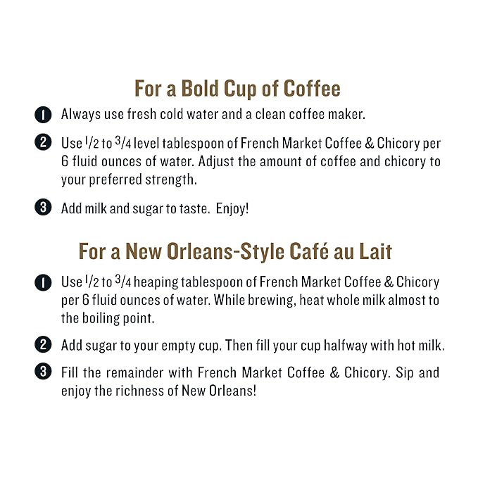 French Market Coffee & Chicory Restaurant Blend Medium-Dark Roast Ground Coffee, 12oz Can (Pack of 6)