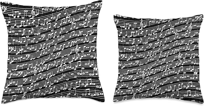 Musician Sheet Music Lovers Musical Notes Pattern Throw Pillow