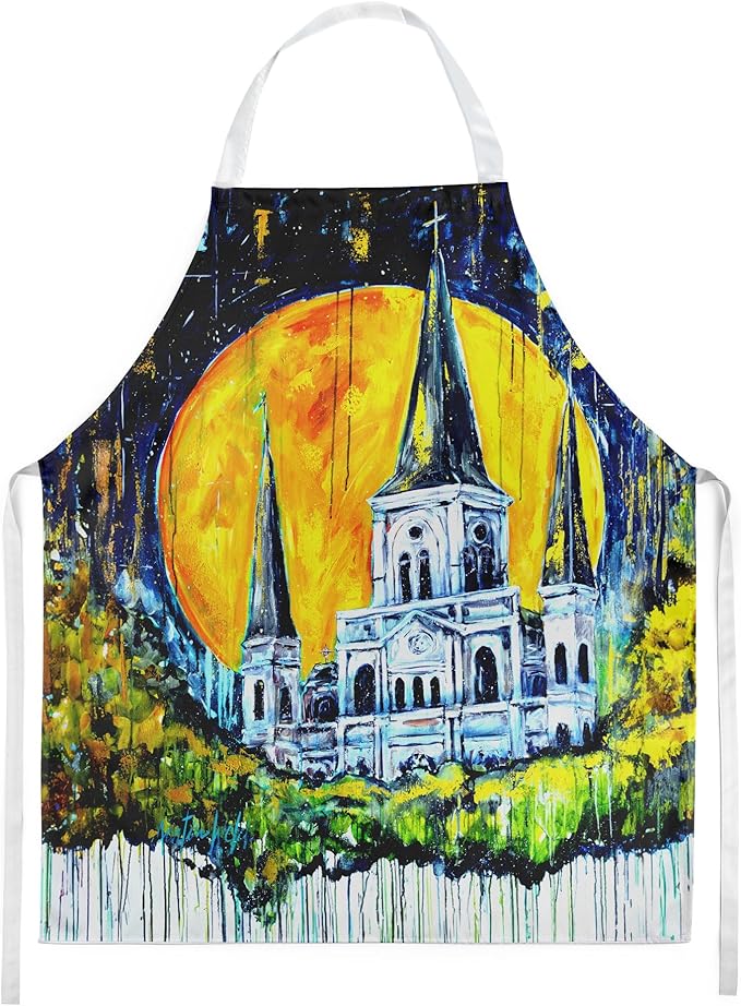 Caroline's Treasures Moonlight Shadows Apron Cooking Kitchen Server Baking Crafts Gardening for Adult Women Men, Unisex, Large, Multicolor