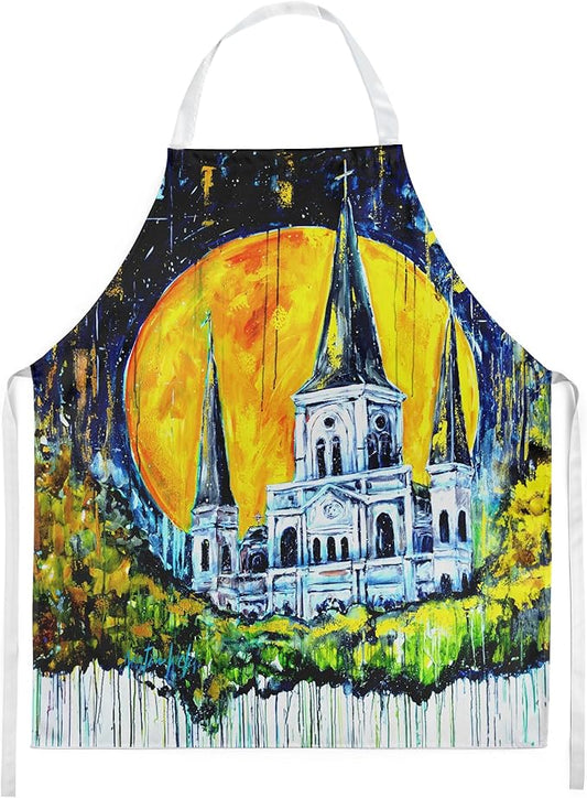 Caroline's Treasures Moonlight Shadows Apron Cooking Kitchen Server Baking Crafts Gardening for Adult Women Men, Unisex, Large, Multicolor