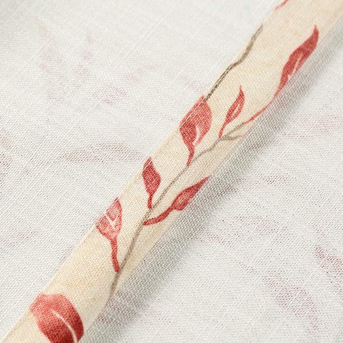 VOGOL Tier Curtains for Kids Room Cafe Kitchen Bathroom Decorative Short Window Treatment Red Leaves Pattern, 30" x 30", 2 Panels, Rod Pocket