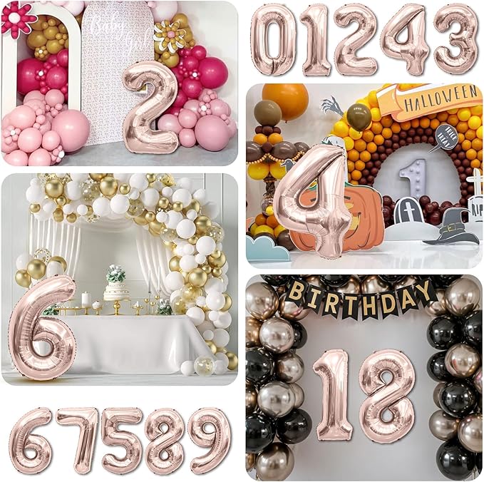 2026 Rose Gold Balloons 42 Inch Rose Gold Foil 2026 Balloon Numbers For New Years Balloons New Years Eve Party Supplies Nye Decorations Happy New Year Decorations 2026 Graduation Decorations