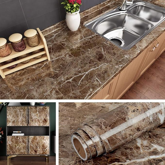Livelynine Marble Countertop Contact Paper 15.8x394 Marble Peel and Stick Countertops Waterproof Renter Friendly Counter Top Vinyl Wrap Kitchen Wallpaper Self Adhesive Covers Desk Cover Table Sticker