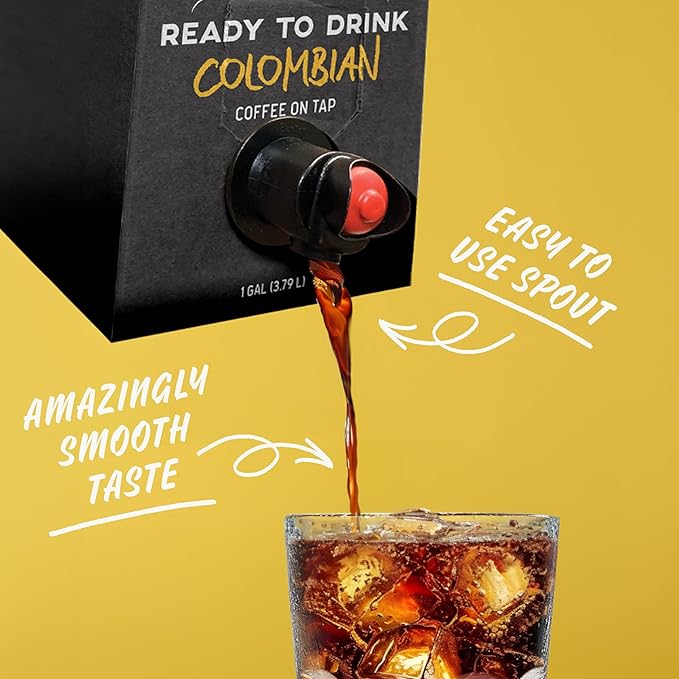 Java House Cold Brew Coffee On Tap, (128 Fluid Ounce Box) Not a Concentrate, No Sugar, Ready to Drink Liquid (Colombian Roast)