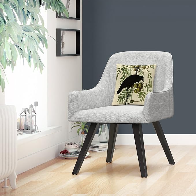 Trademark Fine Art BL01255-PIL1616 John James Audubon 'American Crow' Decorative Throw Pillow, 16" x 16", Multicolor