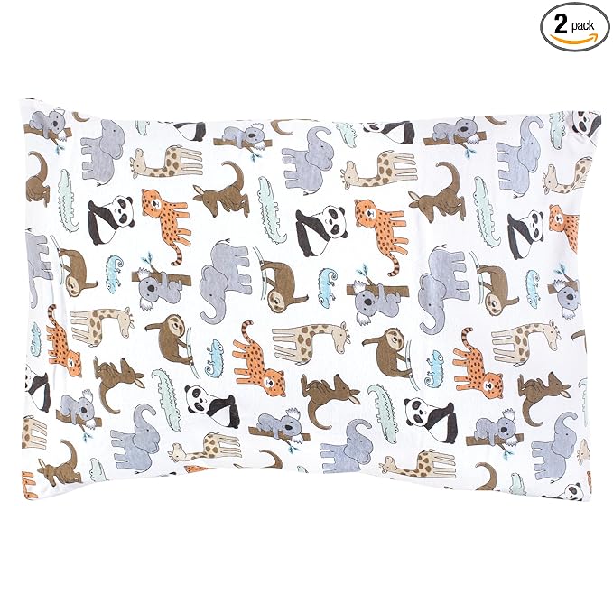 Hudson Baby Unisex Baby Cotton Toddler Pillow Case, Zoo Animals, One Size