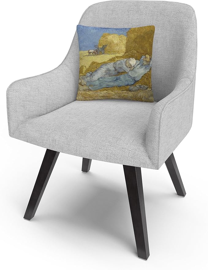 Trademark Fine Art Vincent Van Gogh 'Siesta, After Mille, 1890' 16" X 16" Decorative Throw Pillow