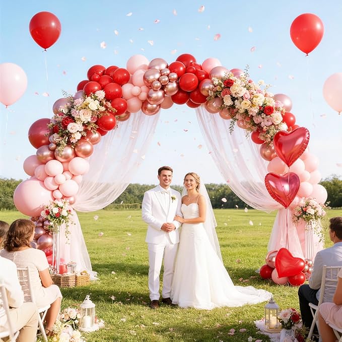 KARLURE Mothers Day Balloon Arch Kit for Mothers Day Decorations, Pink Red Rose Gold Balloons Heart Balloons for Happy Mothers Day Baby Shower Bridal Shower Wedding Birthday Party Decorations