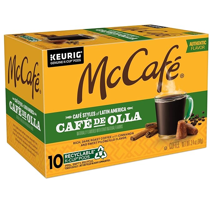 McCafe Cafe Styles of Latin America Cafe de Olla, Keurig Single Serve K-Cup Coffee Pods, 60 Count (6 Packs of 10)
