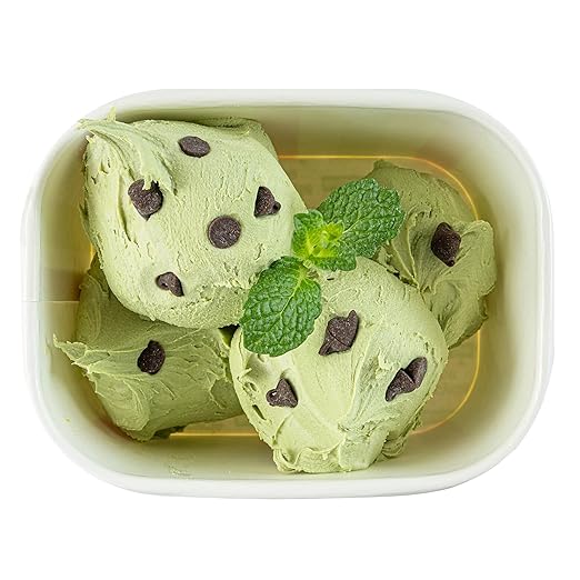 Restaurantware Paper Cups 50 Count 12 Ounce Square Disposable Ice Cream Containers, Leak-Resistant Paper Dessert To Go Cups, Hot And Cold Food, Durable Green And Pink Stripe Design