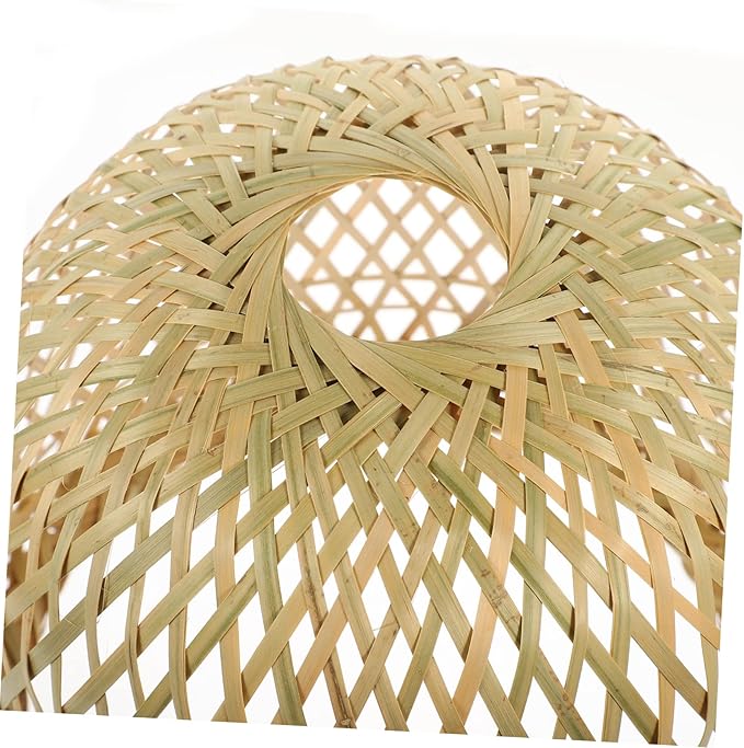 2pcs Bamboo Lampshade Rattan Light Fixture Boho Hanging Light Pink Tile Stickers Light Covers for Ceiling Lights Lampshades for Ceiling Lights Fan Bamboo Weaving Desk Lamp To Weave(Khakix3pcs,25x25x19