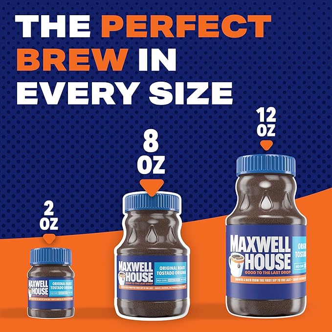 Maxwell House Original Roast Instant Coffee, 8 oz Jar