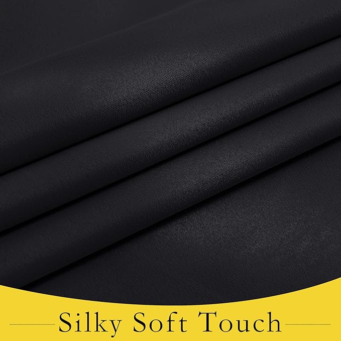 NICETOWN Black Blackout Door Curtain for French Front Door Windoew, Privacy Thermal Insulated Tie Up Shade for Patio Glass Tricia Window Covering for Bedroom Kitchen, W26 x L69 inch, 1 Panel