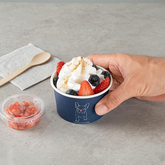 Coppetta 5 Ounce Dessert Cups, 200 Disposable Ice Cream Cups - Lids Sold Separately, Sturdy, Frenchie Paper FroYo Bowls, For Hot And Cold Foods, Perfect For Gelato Or Mousse - Restaurantware