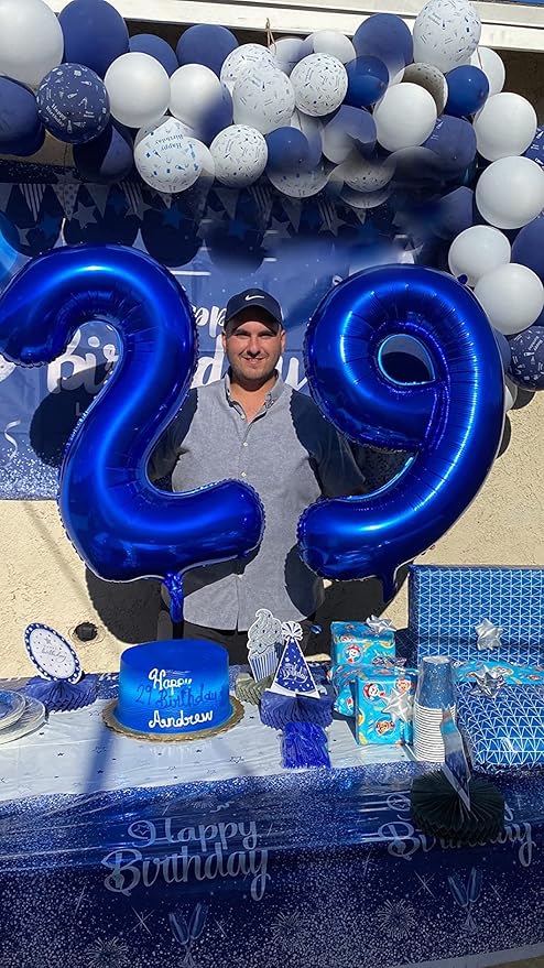 12 Balloons Number, 21 Balloons, 12th Dark Blue Party Decorations 40 In Big 21st for Girl Boys Engagement, Wedding, Celebration Party, Graduations, Photo Shoot