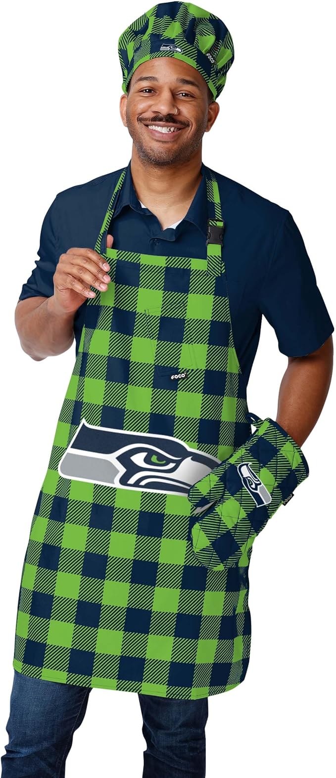 FOCO NFL Unisex-Adult NFL Team Logo Grilling Cooking Chef Gear - Oven Mitt