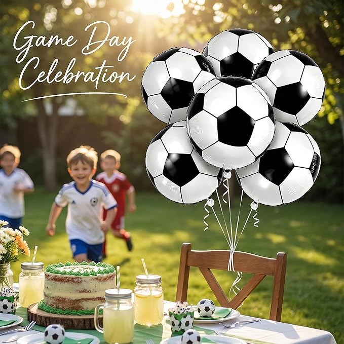Soccer Party Decorations - 18 Inch Soccer Balloons for Soccer Sports Theme Birthday Party Favors Suppiles | Foil Mylar Helium Balloons for 2026 World Soccer Cup Decorations