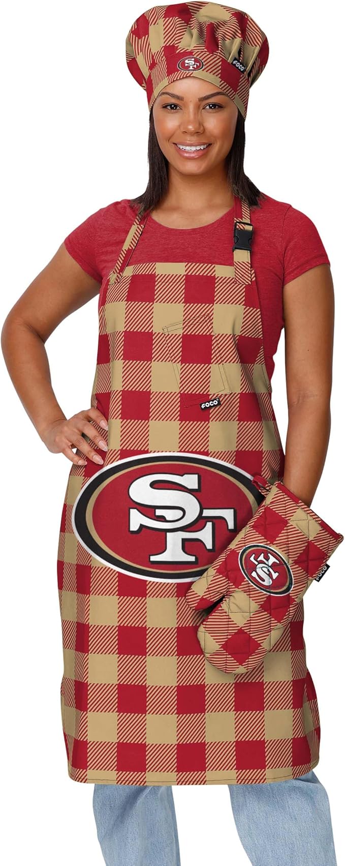 FOCO NFL Unisex-Adult NFL Team Logo Grilling Cooking Chef Gear - Oven Mitt