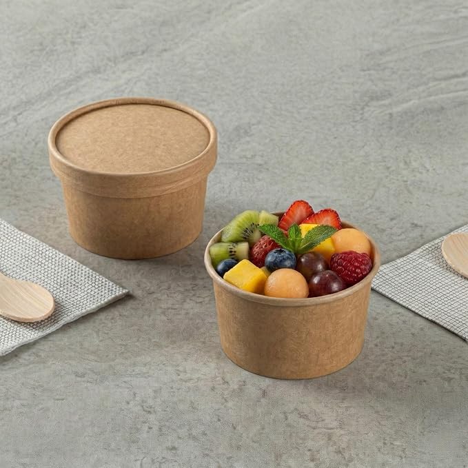 Restaurantware Kraft 50 Count To Go Cup Disposable 3 x 3 x 1.8 Inches Paper Mini Cup Grease-Resistant Cup Recyclable Durable Design