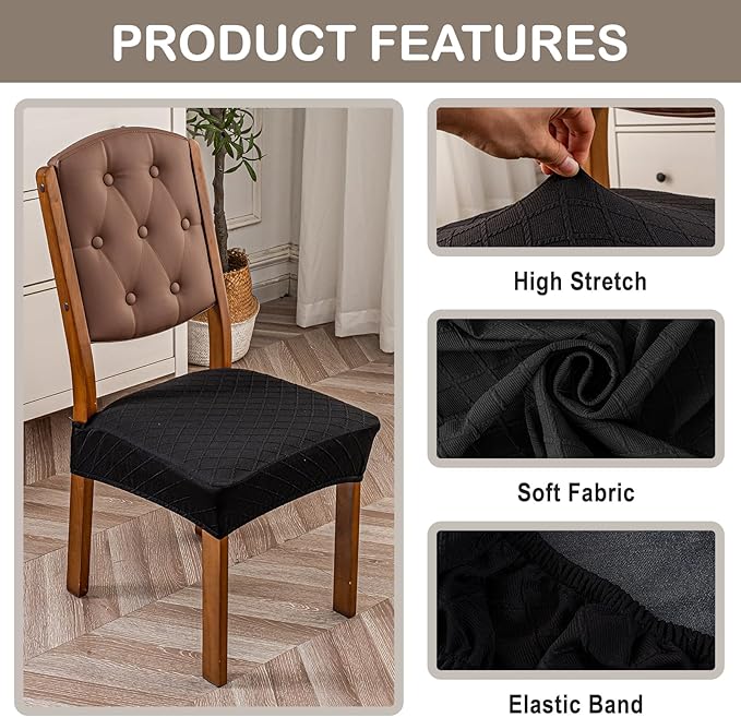 Genina Waterproof Seat Covers for Chairs Seat Covers for Dining Room Chair Slipcovers Kitchen Chair Covers Dining Chair Covers