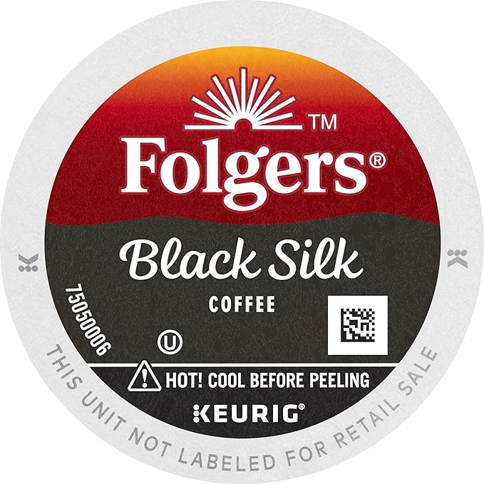 Folgers Black Silk Dark Roast Ground Coffee, 32 Keurig K-Cup Pods