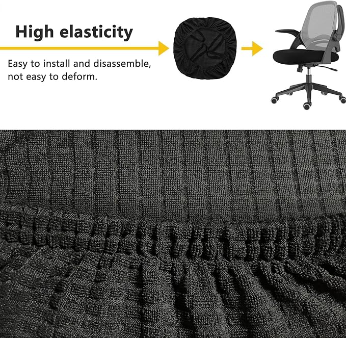 Newfashion Office Chair Seat Cover Universal Fit Stretch Washable Slipcover Protector for Desk Swivel Computer Chair (Camel)