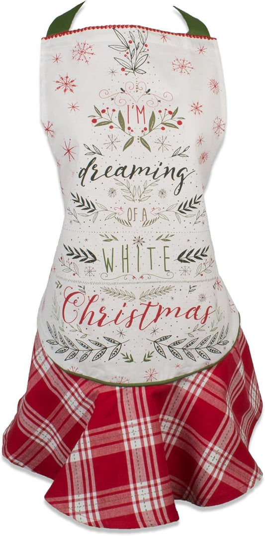 DII Women's Christmas Kitchen Apron Adjustable Adult Size for Cooking, Baking, Crafting & Entertaining
