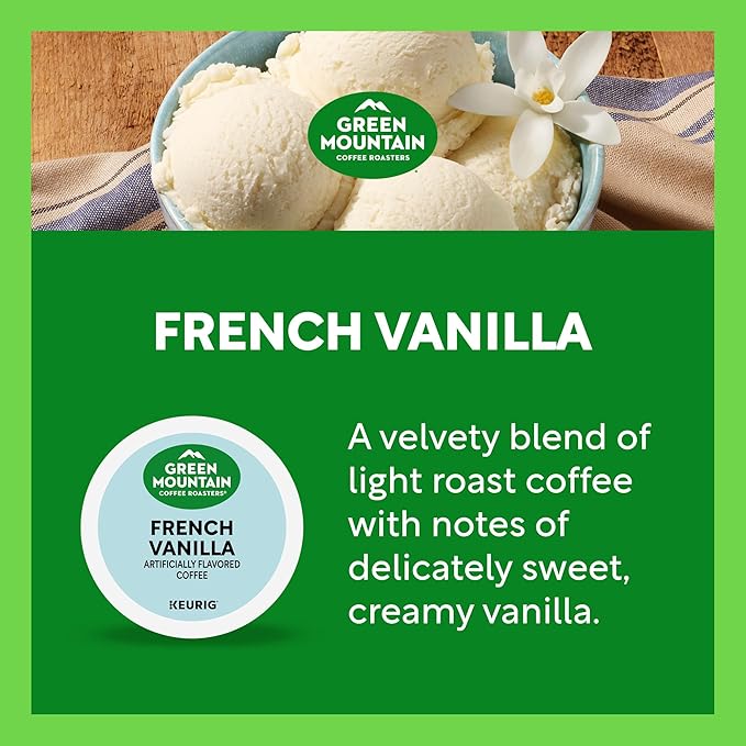 Green Mountain Coffee Roasters French Vanilla Coffee, Keurig Single-Serve K-Cup pods, Light Roast, 96 Count
