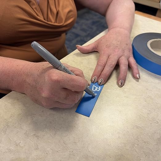 Master Magnetics Magnetic Labeling Strip with Blue Vinyl Surface - 1/32" Thick, 1" Height, 50 Feet, 1 Roll, ZGN03040B/WKS50
