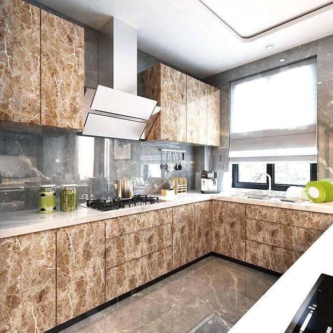 Livelynine 36 x 197 Inch Waterproof Contact Paper for Countertops Bathroom Wallpaper Marble Kitchen Countertop Laminate Self Adhesive Vinyl Wrap Table Dresser Top Covers Desk Counter Tops Covering