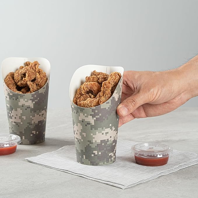 Restaurantware Paper Food Container 100 Count 16 Ounces Sturdy Portable Food Cup Greaseproof Paper Cup Disposable Snack Container Green