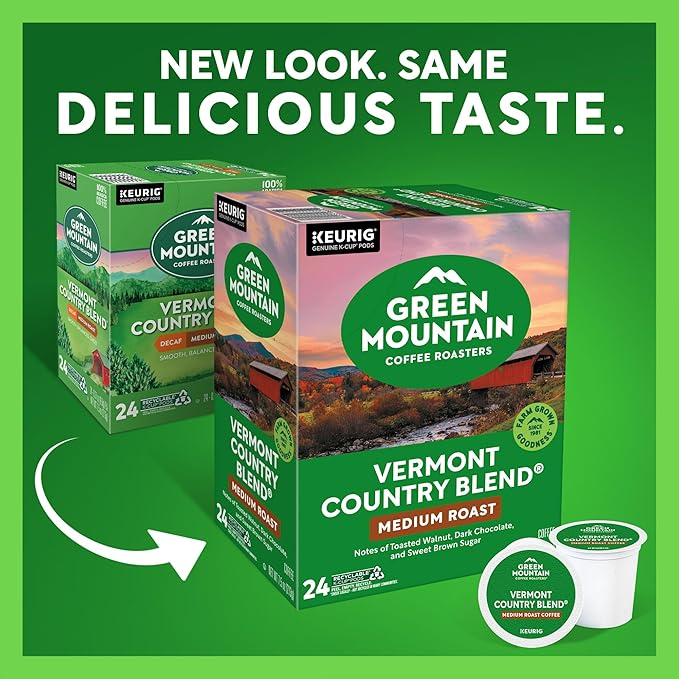 Green Mountain Coffee Roasters Vermont Country Blend, Single-Serve Coffee K-Cup Pods, Medium Roast, 96 Count