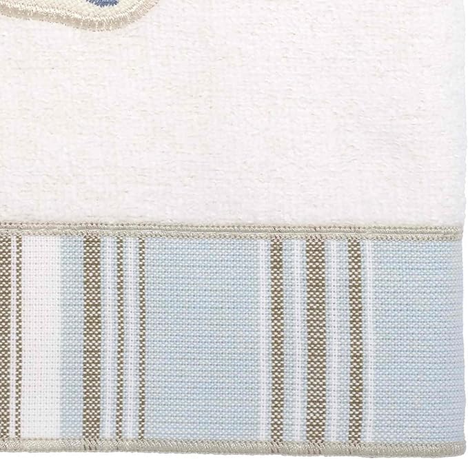 Avanti Linens - 3pc Towel Set, Soft & Absorbent Cotton, Coastal Home Decor (By the Sea Collection, White)