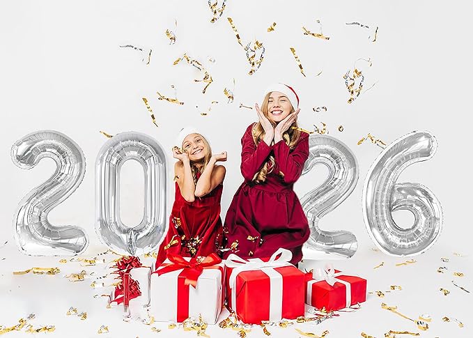 2026 balloons, Silver 40 Inch 2026 Party Decorations New Year Nye Decorfor New Years Eve Party Supplies 2026, New Years Eve Party Balloons, Graduation Party Decorations